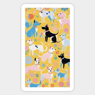 Hilma's Canine Reverie: Abstract Whimsy Magnet